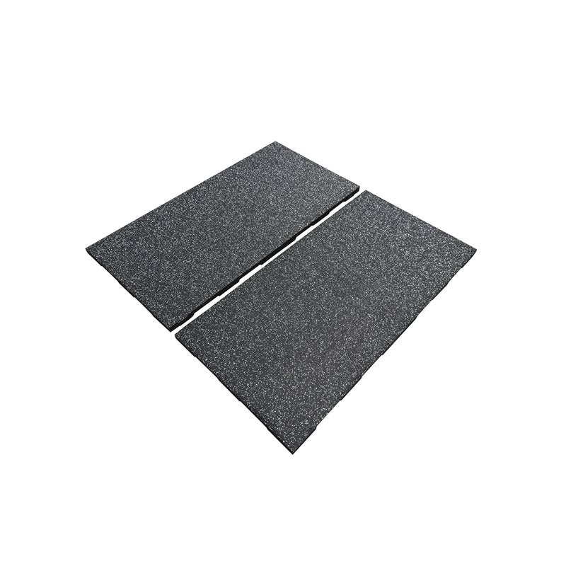 GymGear 40mm Premium Black Rubber Tile (1m x 0.5m / Grey Fleck)