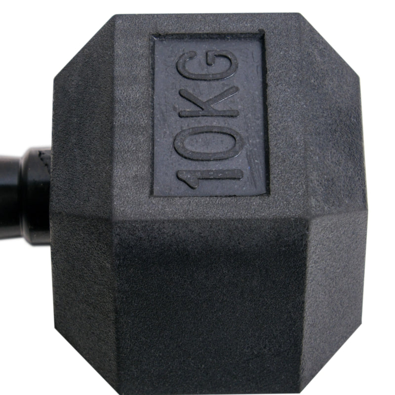 GymGear Rubber Hex Dumbbells (Black Handles)