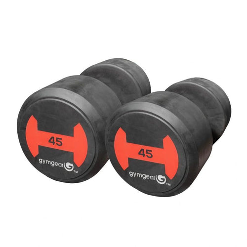 GymGear 45kg Rubber Dumbbells Pair