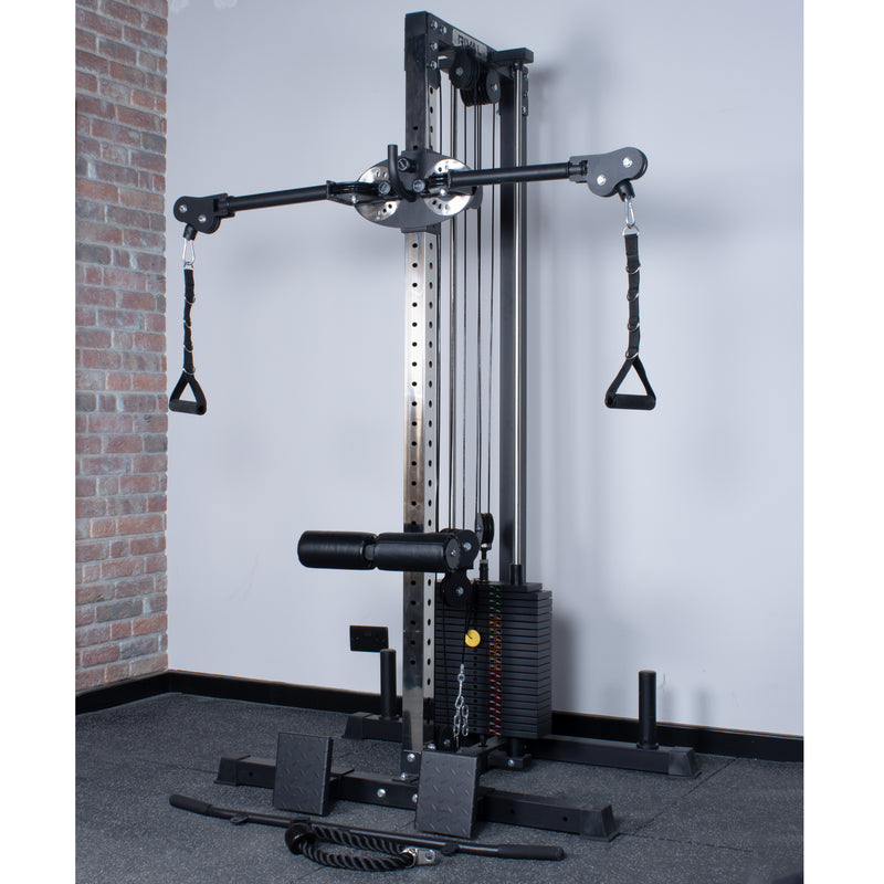 Rival Wall Mounted or Freestanding Adjustable Free Arm Functional Trainer Pulley System - 105KG Weight Stack