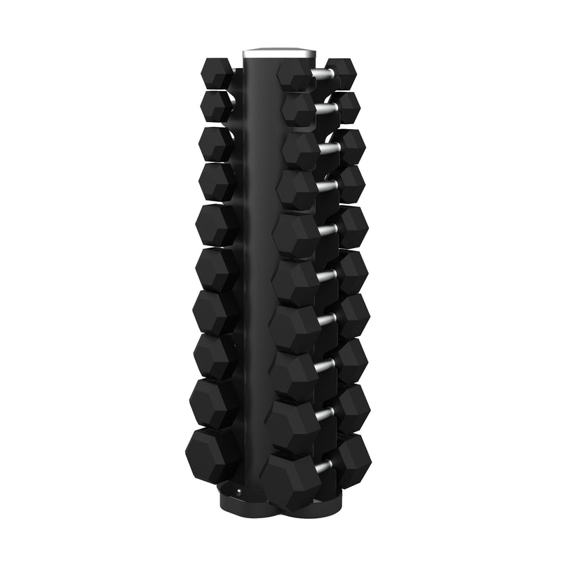 Rival Double-Sided 10-Pair Vertical Hex Dumbbell Storage Rack