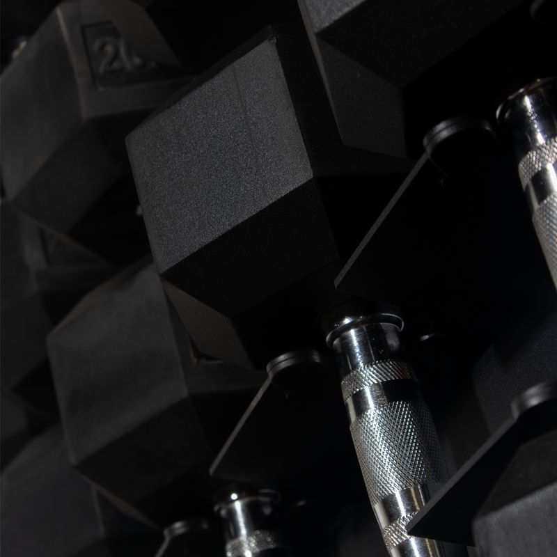Rival Front-Facing 10-Pair Commercial Vertical Hex Dumbbell Storage Rack