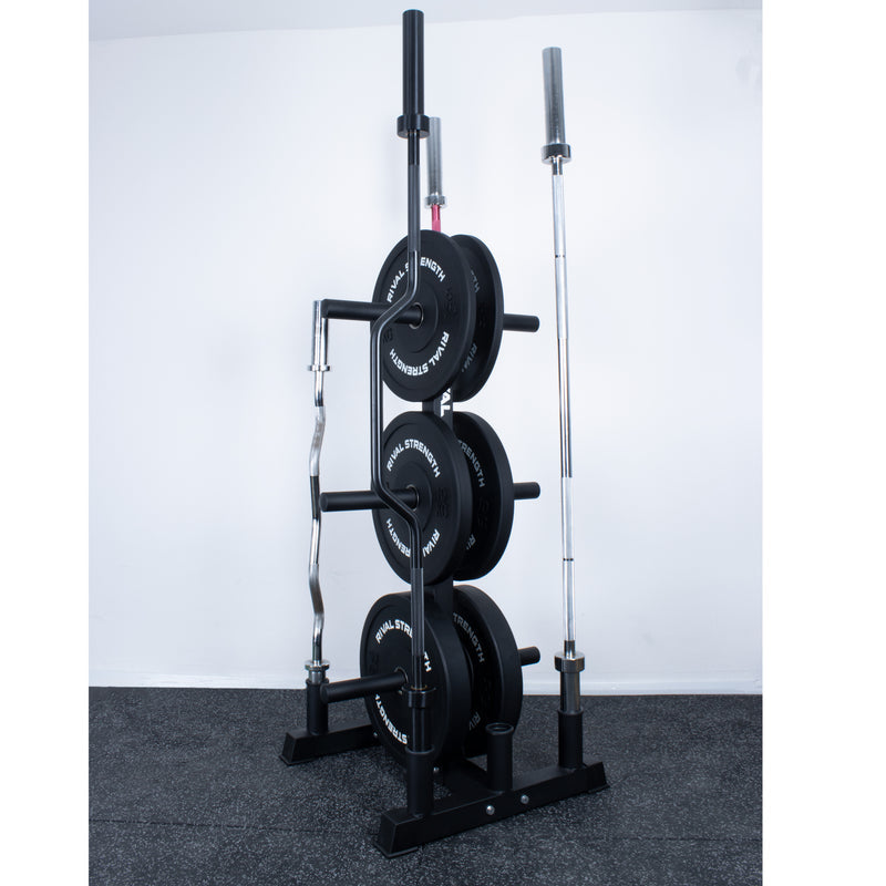 Rival Olympic Plate Tree and 6 Barbell Storage