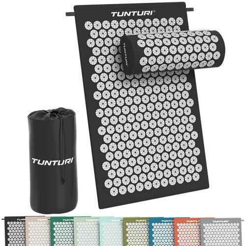 Tunturi Acupressure Mat and Pillow - Black