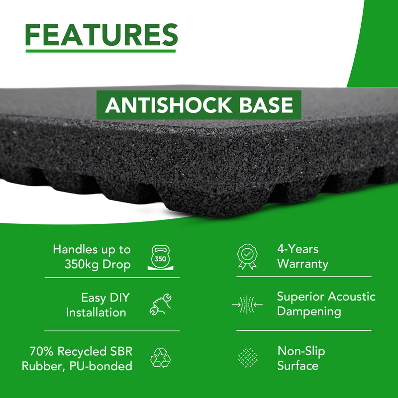 Sprung 60mm PRO Anti-Shock Gym Flooring Tile